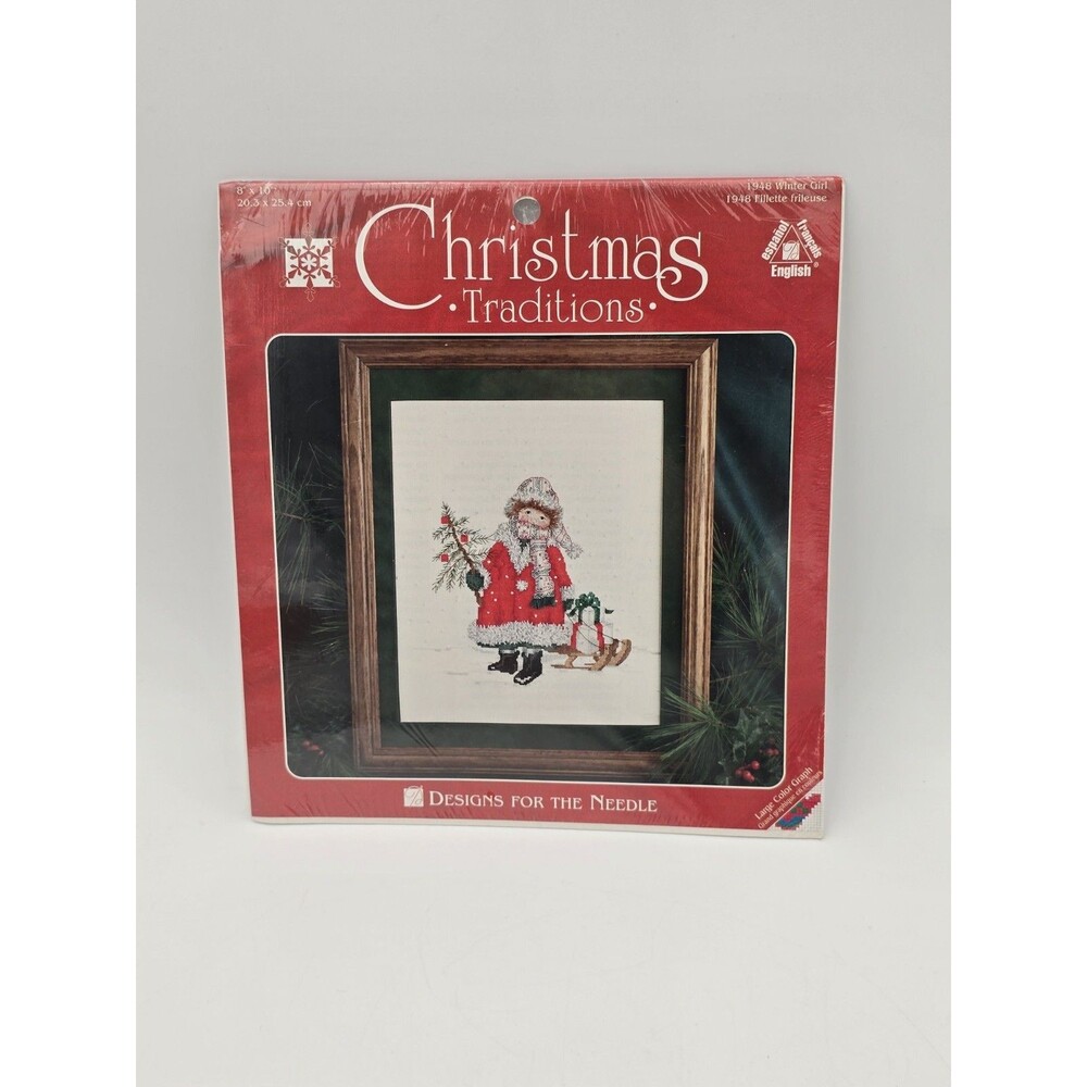 Vtg‎ Designs For The Needle Christmas Traditions Cross Stitch 1948 Winter Girl